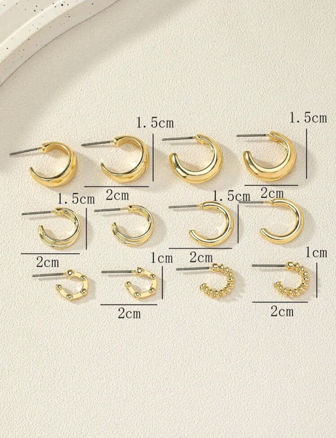 6 Pairs Style Stud Earrings