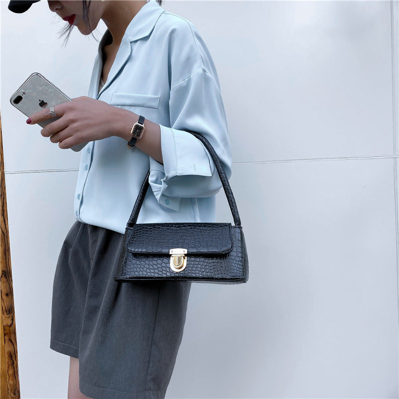 Small Bag Women Stone Pattern Shoulder Bag Underarm Bag