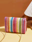 Metal Tassel Stripes Pattern Crossbody Bag