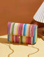 Metal Tassel Stripes Pattern Crossbody Bag