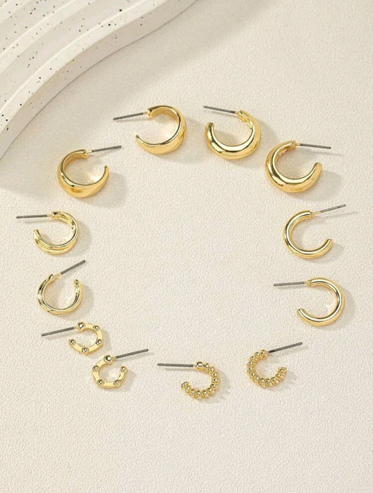 6 Pairs Style Stud Earrings
