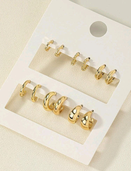 6 Pairs Style Stud Earrings