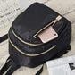 Mini Nylon Backpack with Vertical Zipper - Black