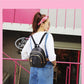 Mini Nylon Backpack with Vertical Zipper - Black