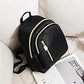 Mini Nylon Backpack with Vertical Zipper - Black